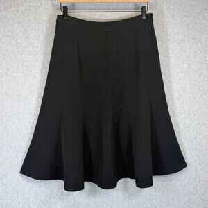East 5th Black Fit & Flare Midi Skirt Womens Size 8 Stretch Career Office Zipper